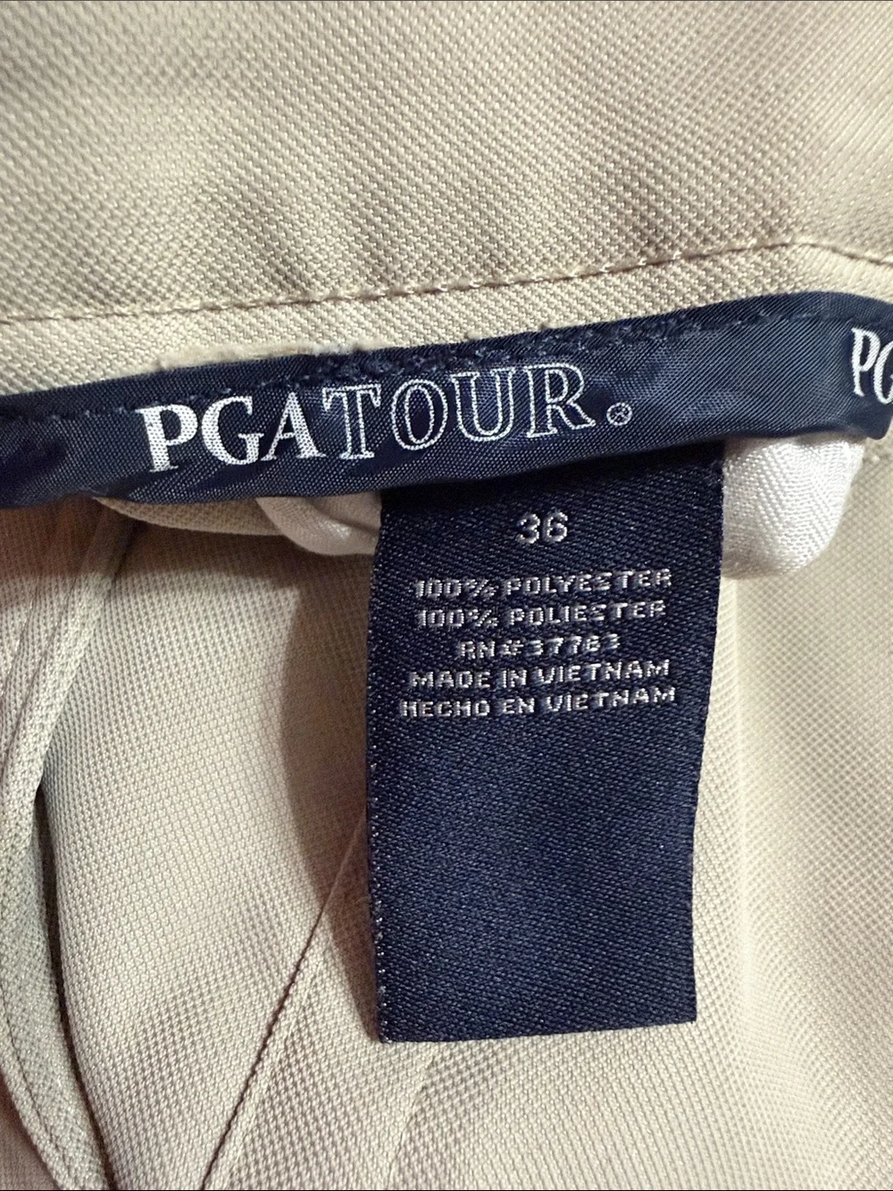 PGA Tour Flat Front Shorts Size 36 Men's - Sand Khaki